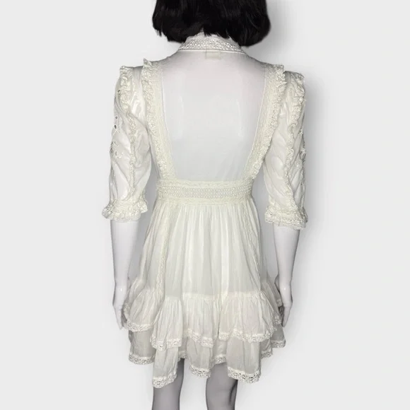 Sunday Best “Tauriel” White Ruffled Tiered Mini Dress - Picture 8 of 9